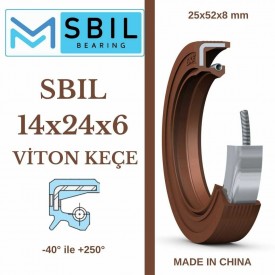 14x24x6 mm SBIL TC NBR DÖNER MİL YAĞ KEÇESİ (Viton) 14*24*6 mm